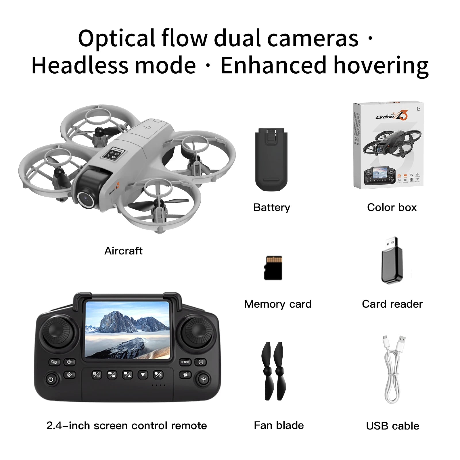Mini Drone YL3 4K Double Caméra – Positionnement Optique, Moteur Brushless, FPV WiFi & Évitement d'Obstacles – CLEVI Paris