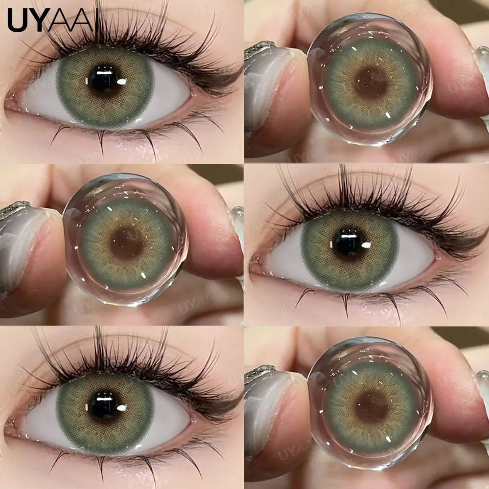 Lentilles de Contact Colorées UYAAI – 15 Teintes de Vert, Sans Correction, Port Annuel
