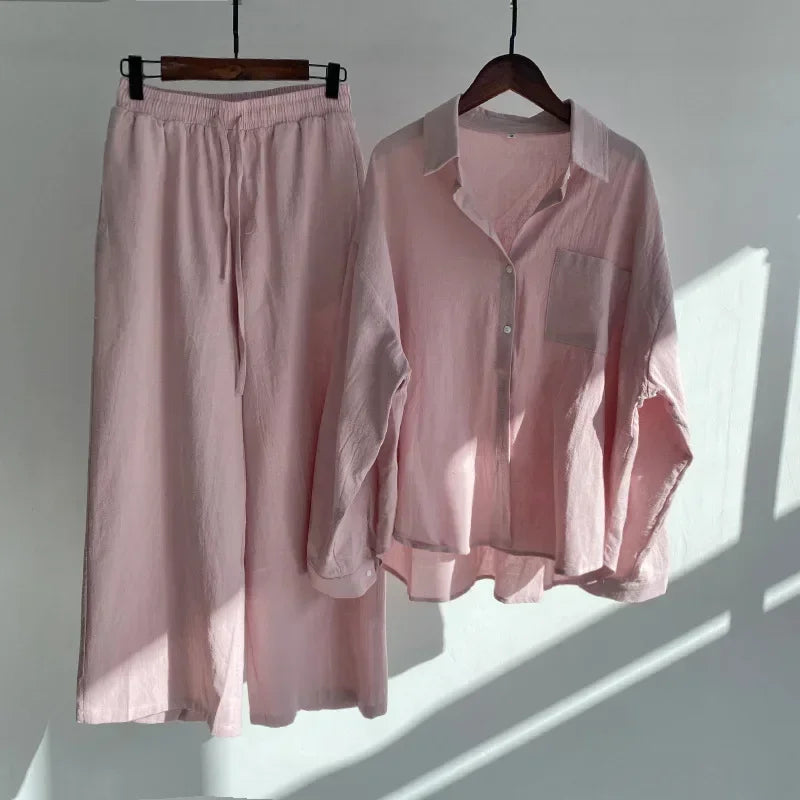Ensemble 2 pièces femme en coton et lin – CLEVI Paris