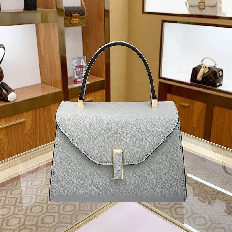 Sac à Main Femme en PU – Satchel Bandoulière Épaule | 7 Coloris | 2 Tailles | Rose, Bleu, Noir, Blanc...