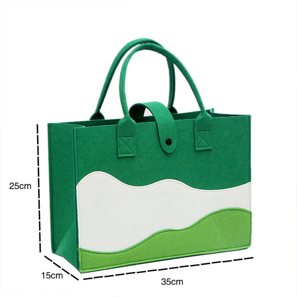 Tote Bag Feutre Femme Motif Montagne 35x25cm – CLEVI Paris