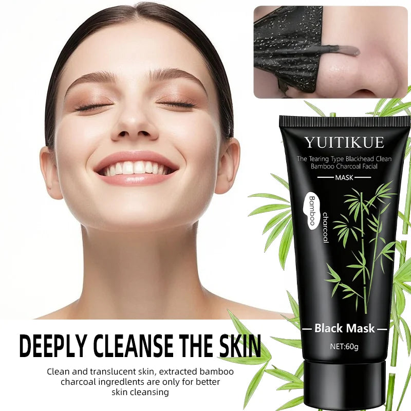 Masque Peel Charbon de Bambou YUITIKUE – Nettoyage Profond, Anti-Points Noirs & Peau Nette 60g
