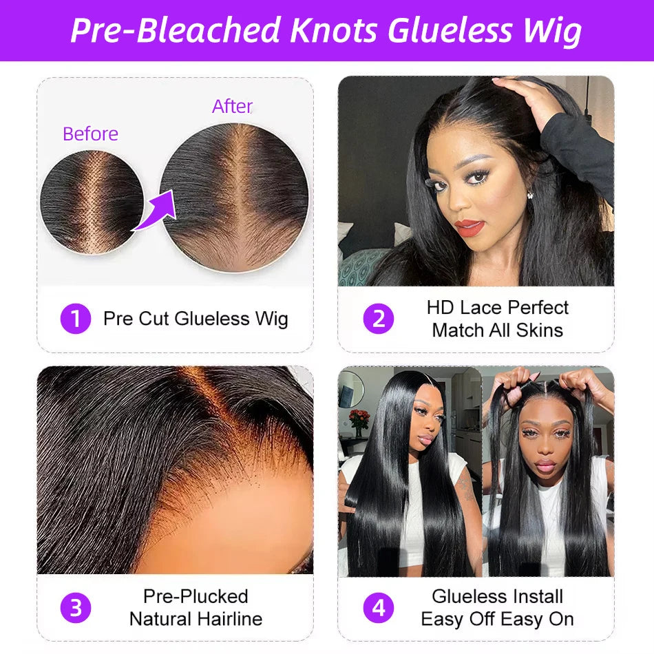 Perruque HD Lace Bone Straight Cheveux Humains Indiens Remy – Glueless 5x5 / 13x4 Prête à Porter – CLEVI Paris