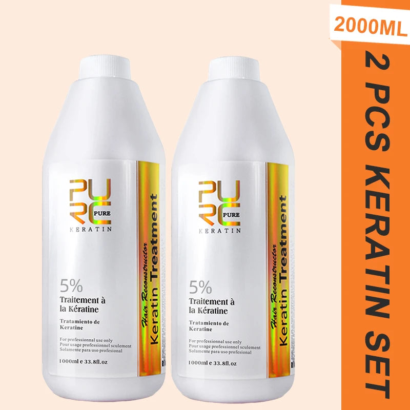 Gamme Kératine Brésilienne PURC 1000ml | Shampoing, Soin & Traitement | Lots 2 ou 3 Pièces – CLEVI Paris