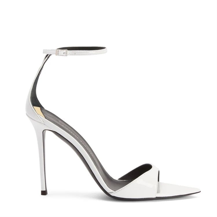 Escarpins Talon Aiguille Bout Pointu Bride Femme Cuir Verni – CLEVI Paris