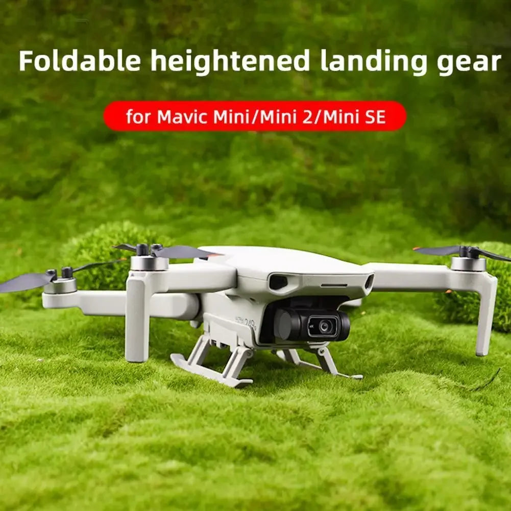 Train d'Atterrissage Pliable pour DJI Mini SE, Mini 2, Mini 4K & Mavic Mini – +15 mm, Protection Gimbal – CLEVI Paris