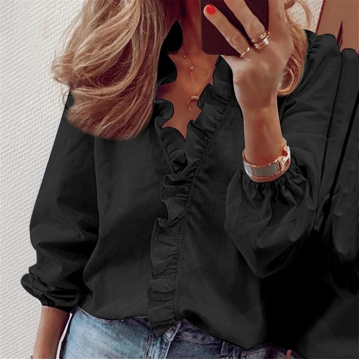 Chemise ample à volants femme – CLEVI Paris