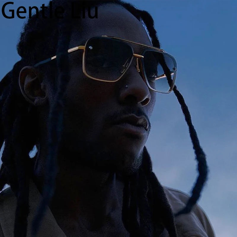 Lunettes de Soleil Oversize Sans Monture Carrées UV400 Homme – CLEVI Paris