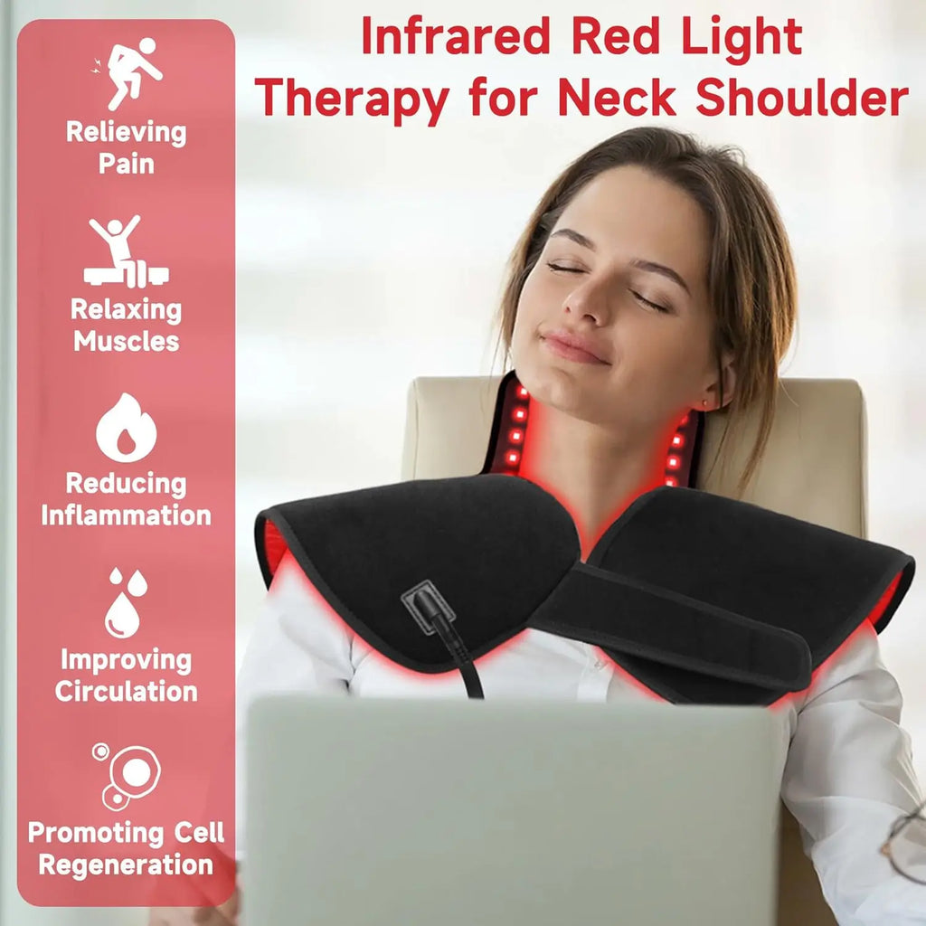 Coussin LED rouge et infrarouge pour cou et épaules – CLEVI Paris