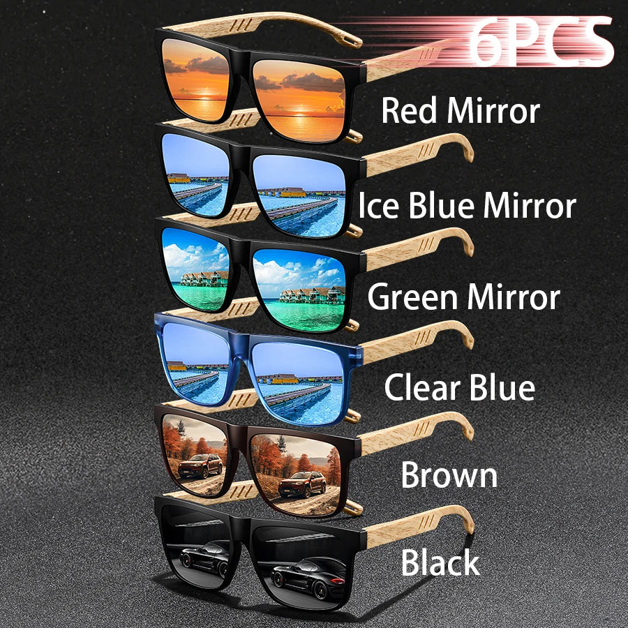 Lot 6 Lunettes de Soleil Carrées Unisexe Classiques SF70 – CLEVI Paris