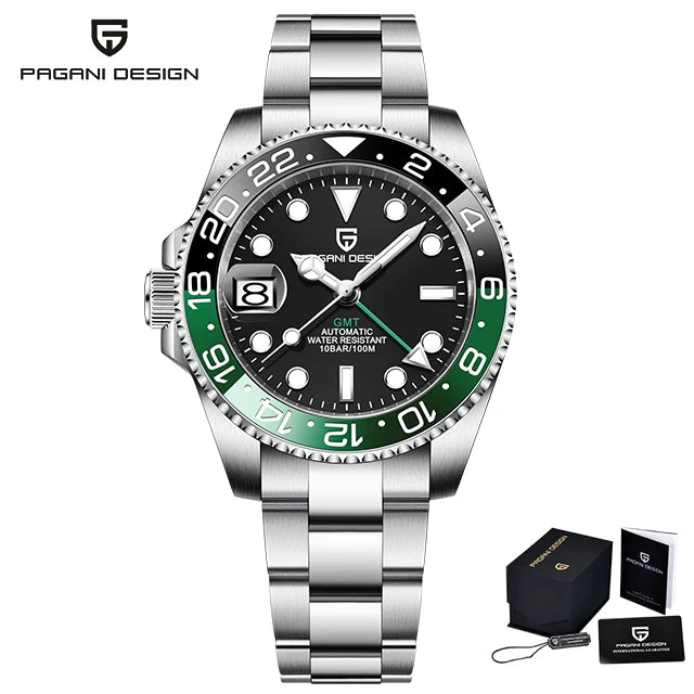 Montre Homme Pagani Design PD-1662 Automatique GMT Verre Saphir Étanche 10 Bars Acier Inoxydable – CLEVI Paris