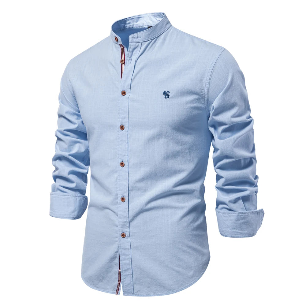 Chemise Homme 100% Coton – Manches Longues, Coupe Droite, Style Casual Premium