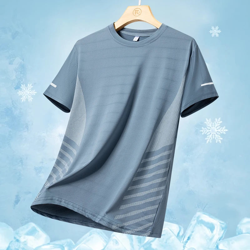 T-Shirt Running Homme Ice Silk Réfléchissant – Séchage Rapide & Respirant