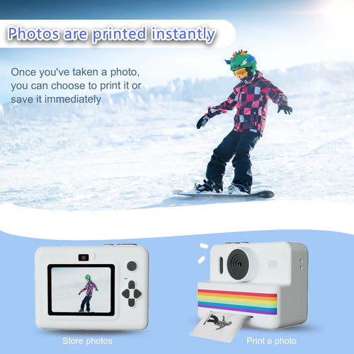 Appareil Photo Enfant P7 – Impression Thermique Instantanée, Écran 2.8", Objectif 180°, 1080P