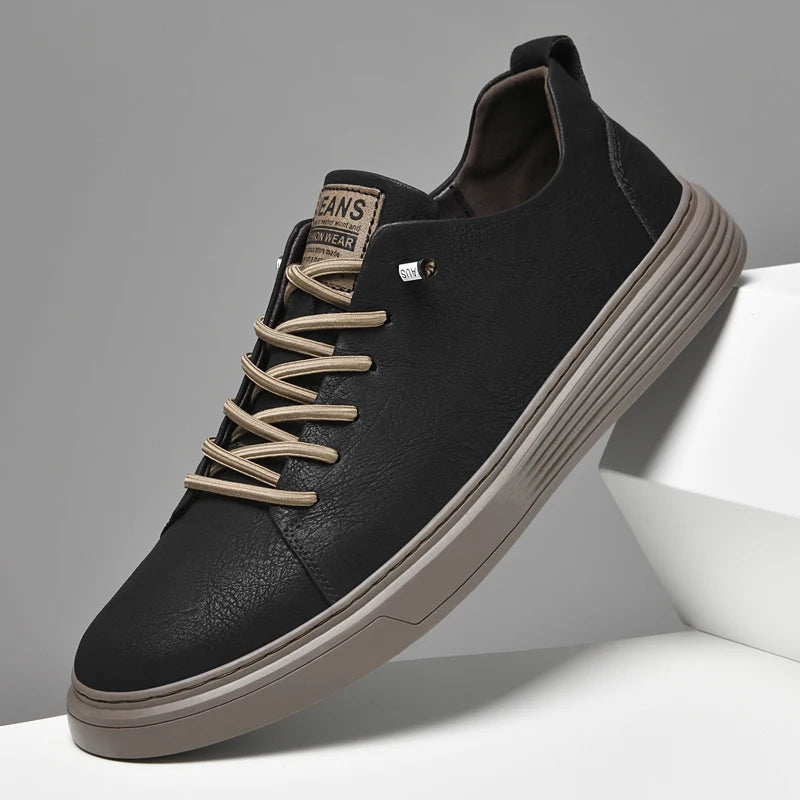 Sneakers Homme Cuir Vache Véritable Lacets Respirant Semelle Caoutchouc Casual Sport Skateboard EU 38-47 TOGEE See – CLEVI Paris