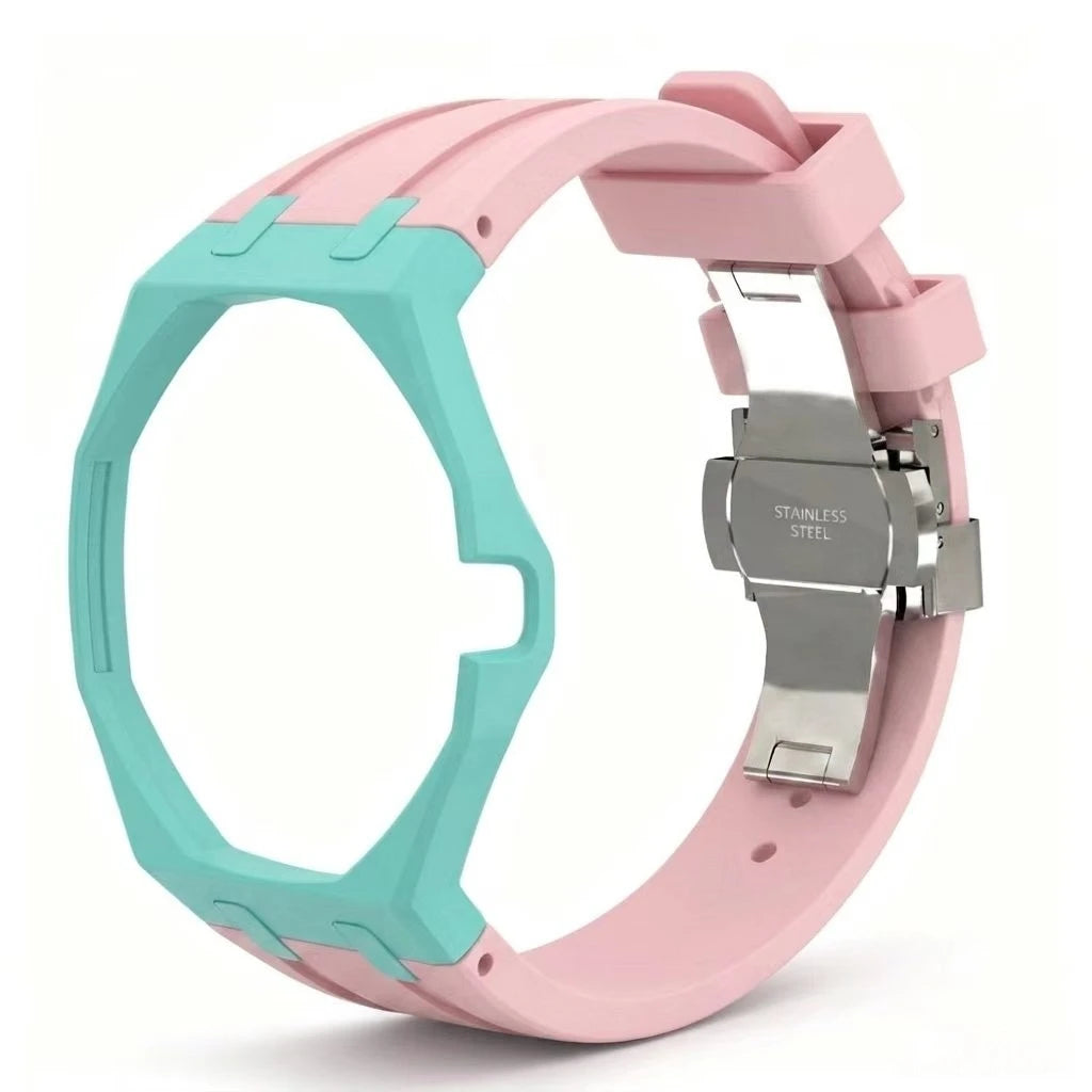 Kit Bracelet FKM + Boîtier Céramique Compatible Swatch x AP Royal Oak Boucle Déployante – CLEVI Paris