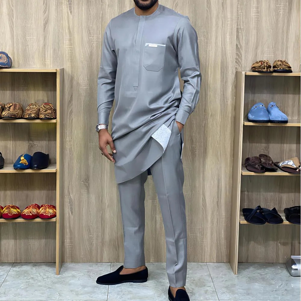 Kaftan Homme 2 Pièces Manches Longues – CLEVI Paris