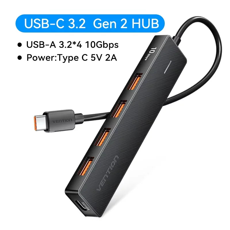 Hub USB-C 3.2 Gen2 Vention 5 Ports 10Gbps Compact MacBook iPad PC – CLEVI Paris