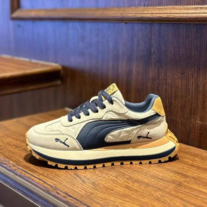 Sneakers Homme Casual Semelle Épaisse – Cuir | Respirant | Imperméable | 3 Coloris | Tailles 39-44