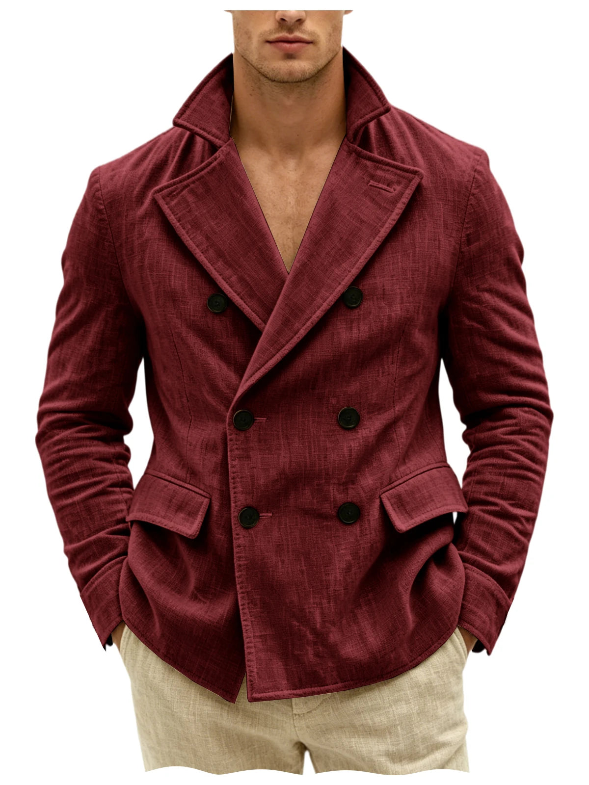 Blazer Croisé Lin Homme – CLEVI Paris