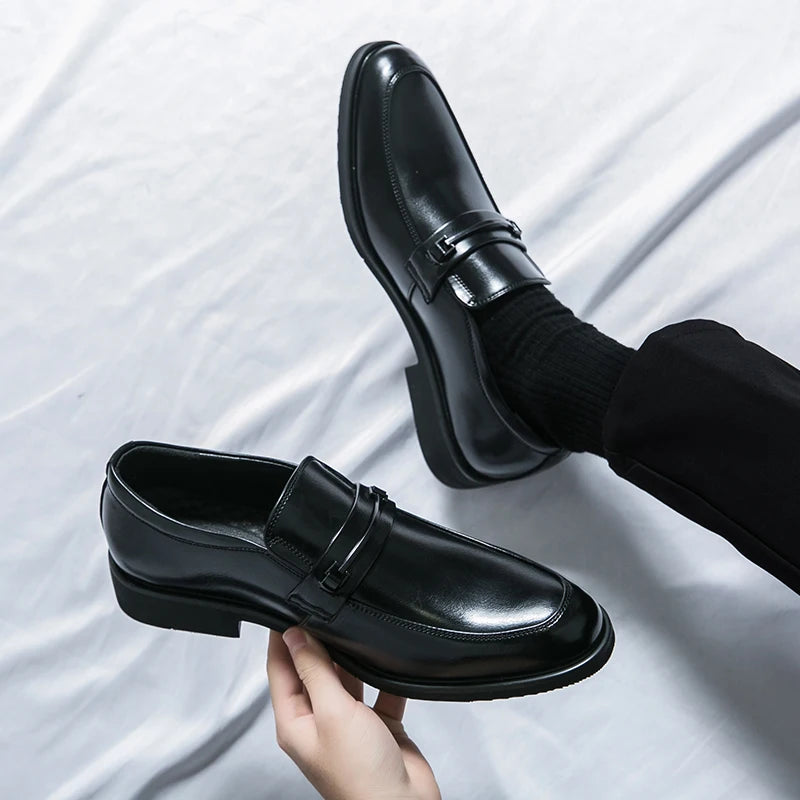 Mocassins Loafers Cuir Homme Bout Rond Slip-On | Noir Marron EU 38-46