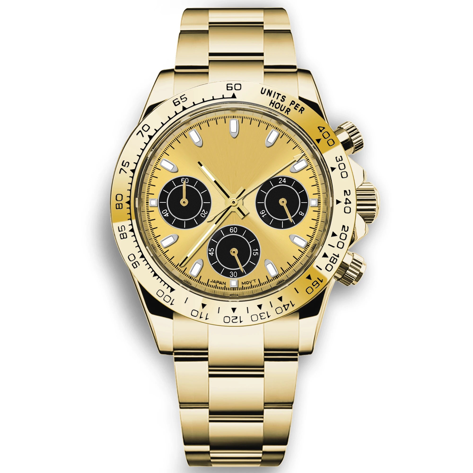 Montre Chronographe Homme Corgeut 39MM Quartz Seiko VK63 Acier Saphir Étanche 50M – CLEVI Paris