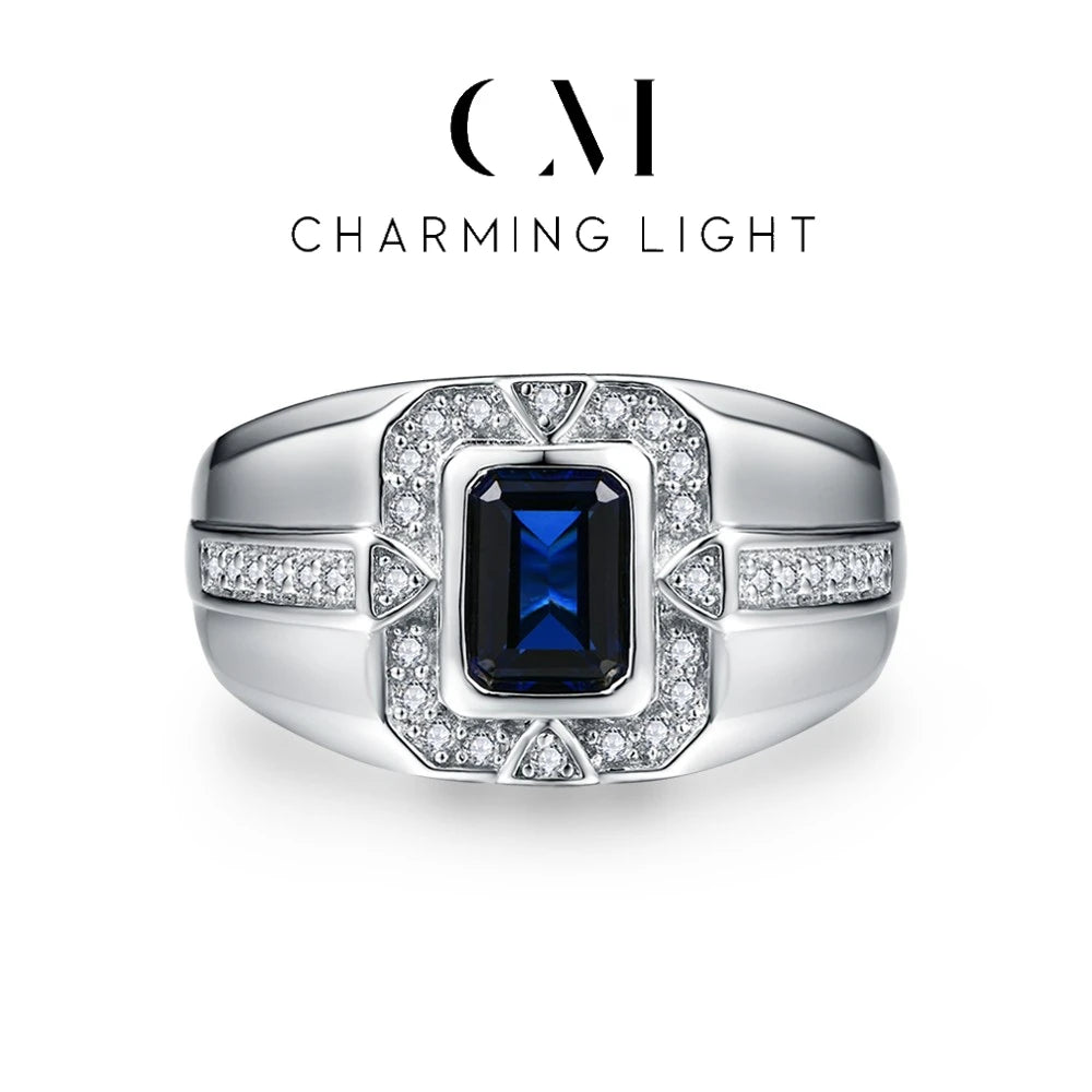Bague Femme Émeraude Saphir Créé Argent 925 – CLEVI Paris