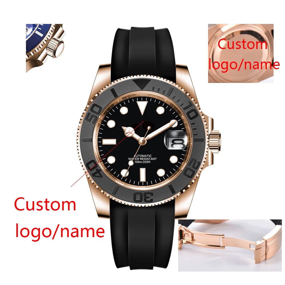Montre Automatique Homme Corgeut 40mm – NH35 / PT5000 / Miyota Lunette Céramique Bracelet Caoutchouc – CLEVI Paris