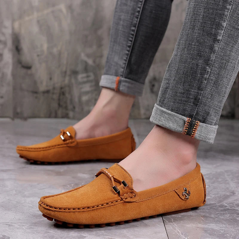 Mocassins Homme Cuir PU Slip-On Confortables | Marron, Noir, Bleu Marine, Vert – CLEVI Paris