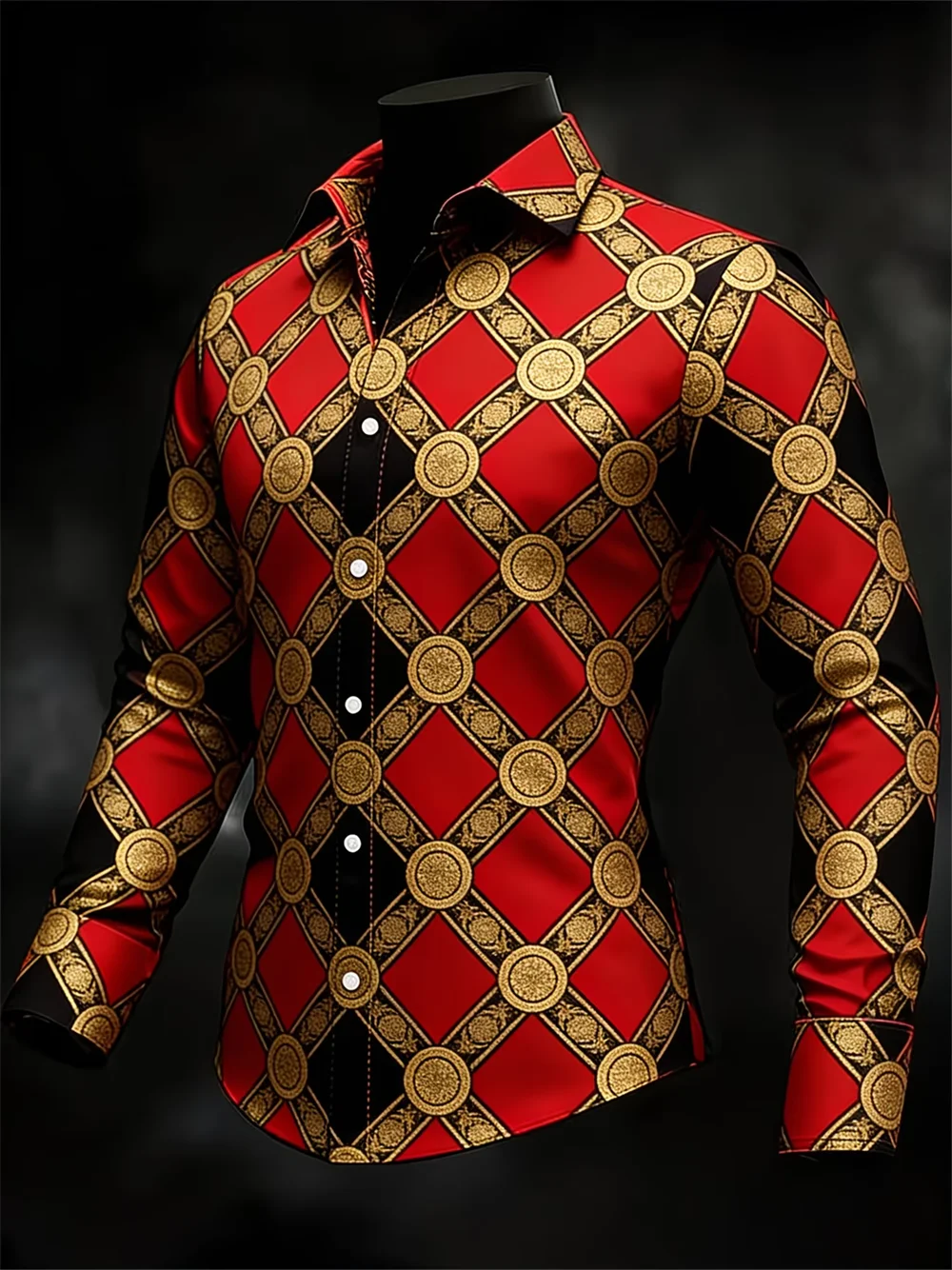 Chemise Homme Manches Longues Imprimée 3D Trèfle – CLEVI Paris