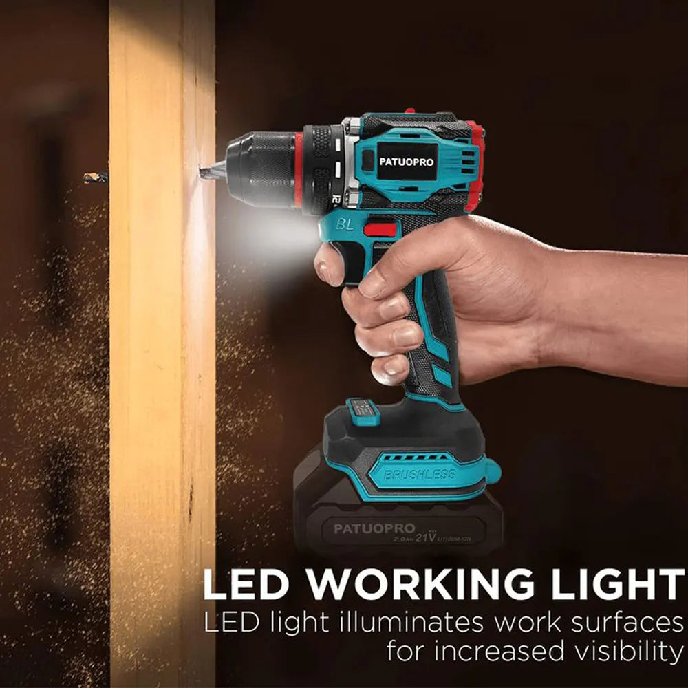 Perceuse Visseuse Sans Fil Brushless 10mm — 2 Vitesses, Compatible Makita 18V (Sans Batterie) | CLEVI Paris