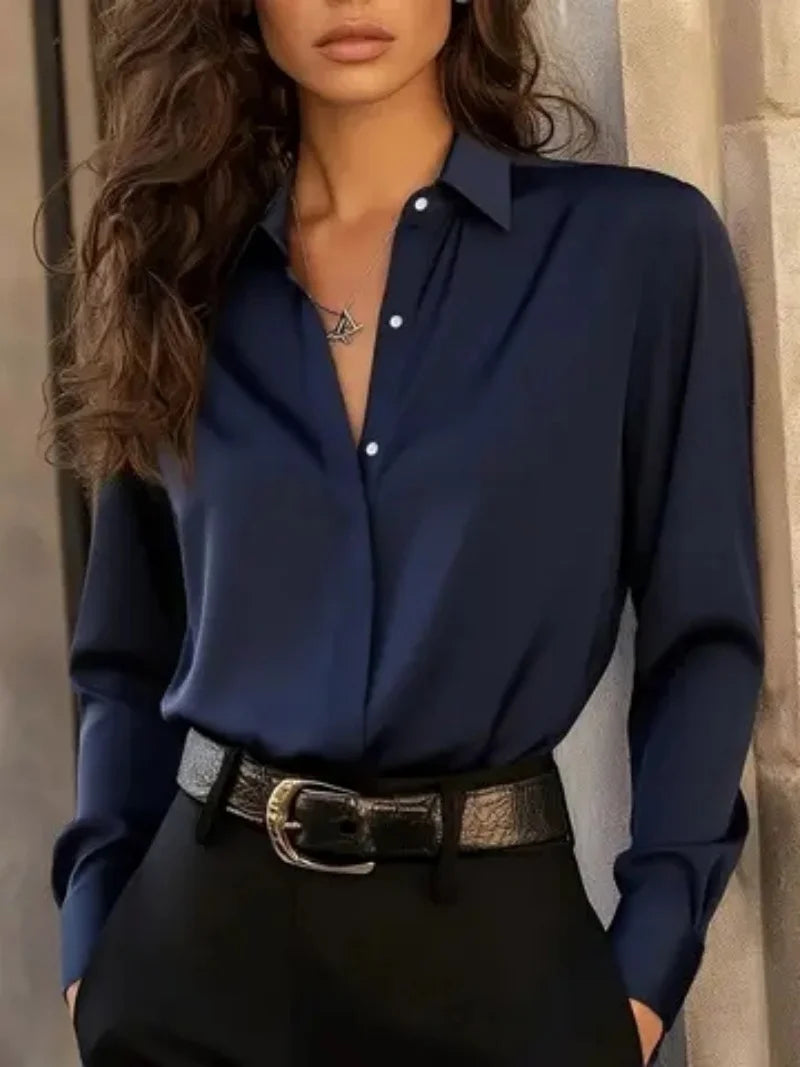 Chemisier boutonné manches longues femme – CLEVI Paris