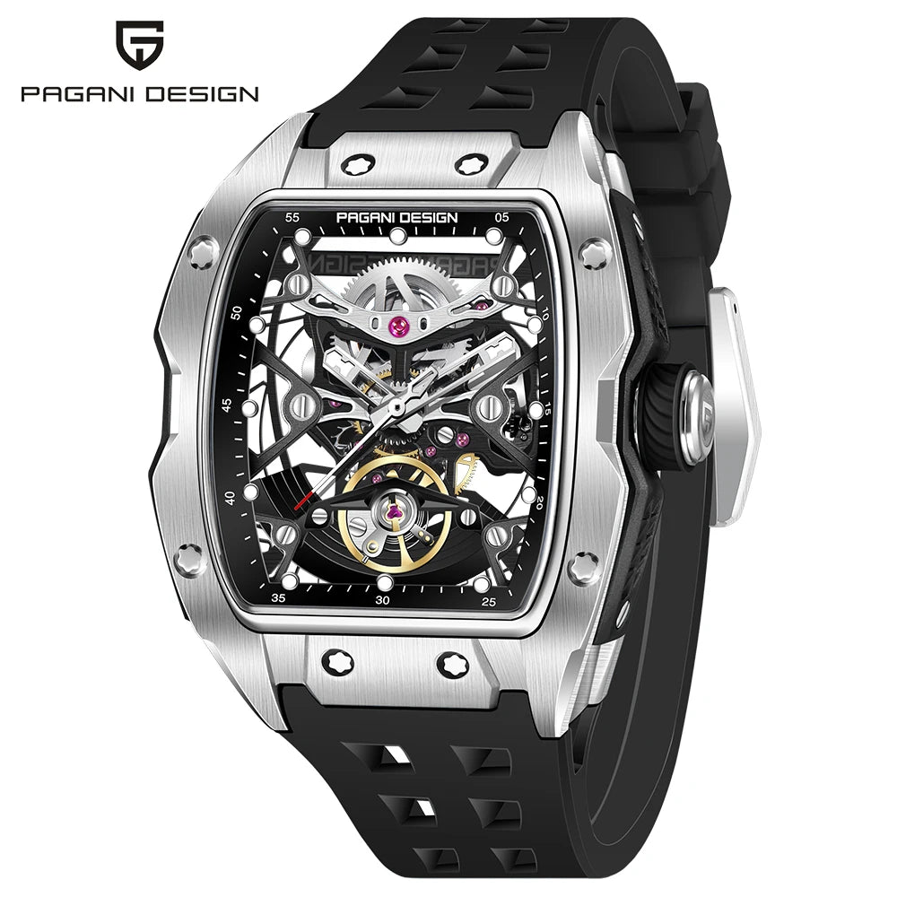 Montre Homme Automatique Squelette Tonneau Caoutchouc Pagani Design PD-YS018 – CLEVI Paris