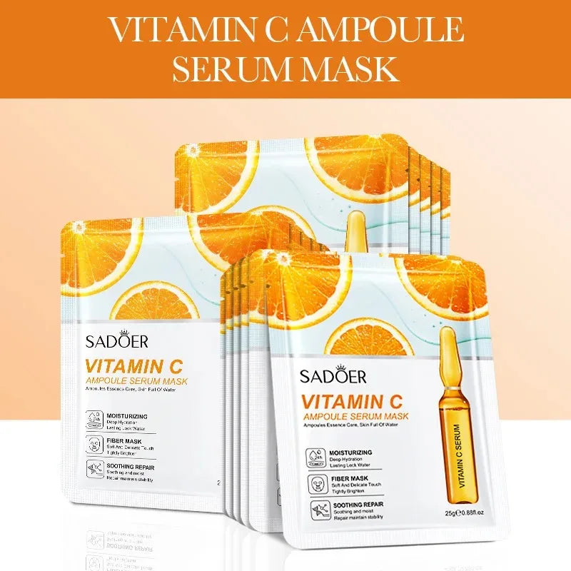 Masques Tissu Or 24K Vitamine C Acide Hyaluronique Hydratation & Fermeté – CLEVI Paris