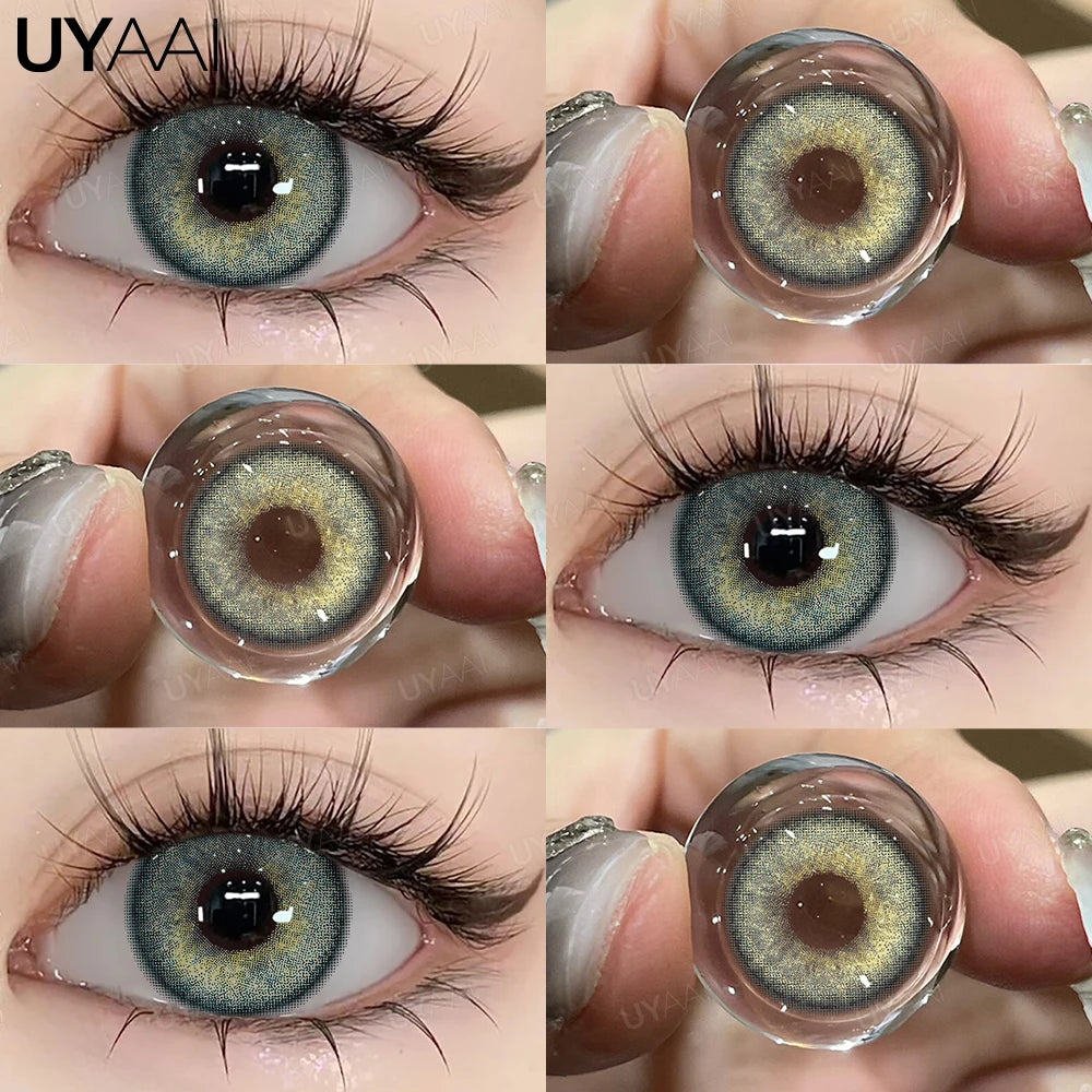 Lentilles de Contact Colorées UYAAI – 15 Teintes de Vert, Sans Correction, Port Annuel