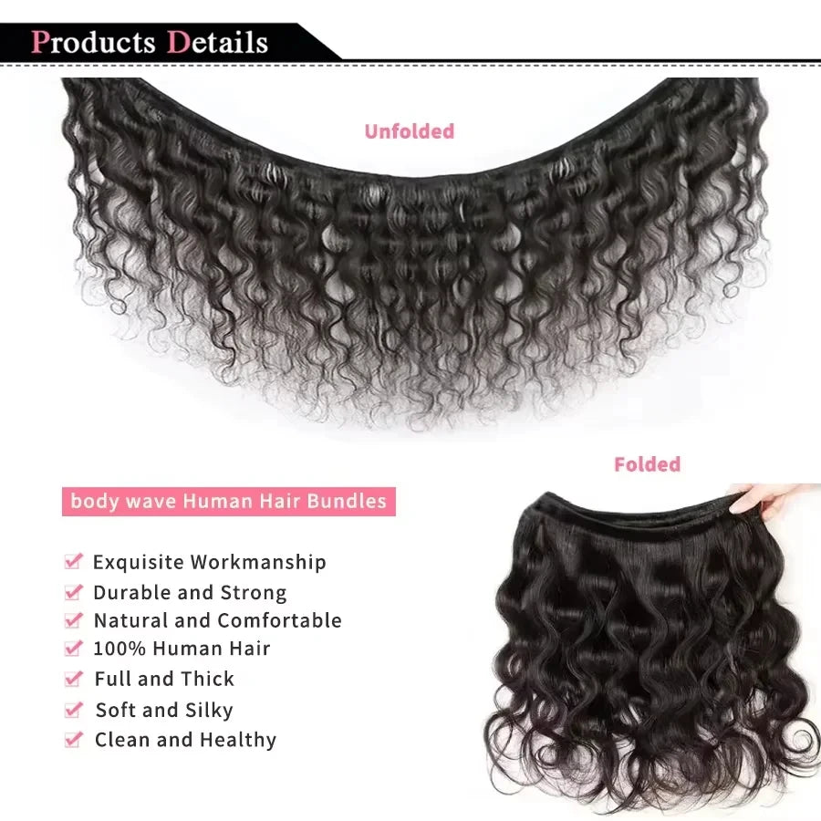 Extensions Body Wave Remy Hair Malaisien Noir Naturel – CLEVI Paris