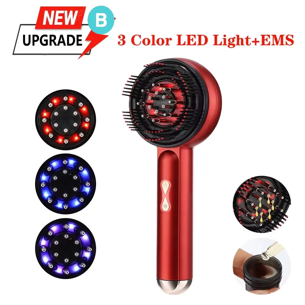 Peigne Massant Électrique Cuir Chevelu LED Huile Anti-Chute — CLEVI Paris