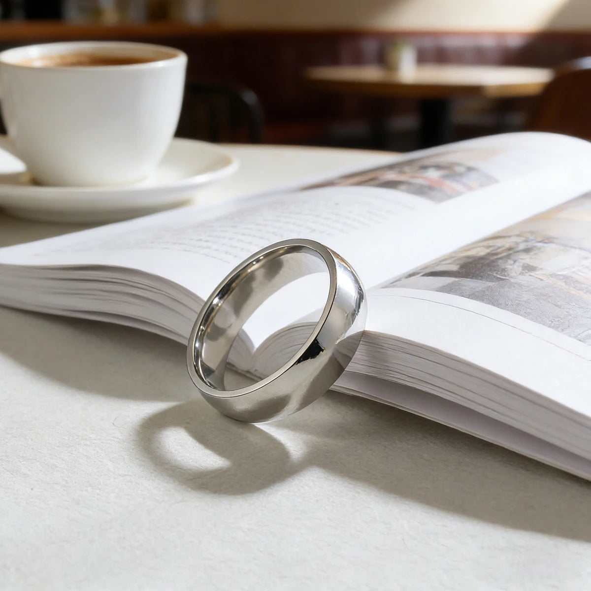 Bague Minimaliste Acier Inoxydable 6mm — Plaquée Or 18k, Waterproof, Couple | CLEVI Paris