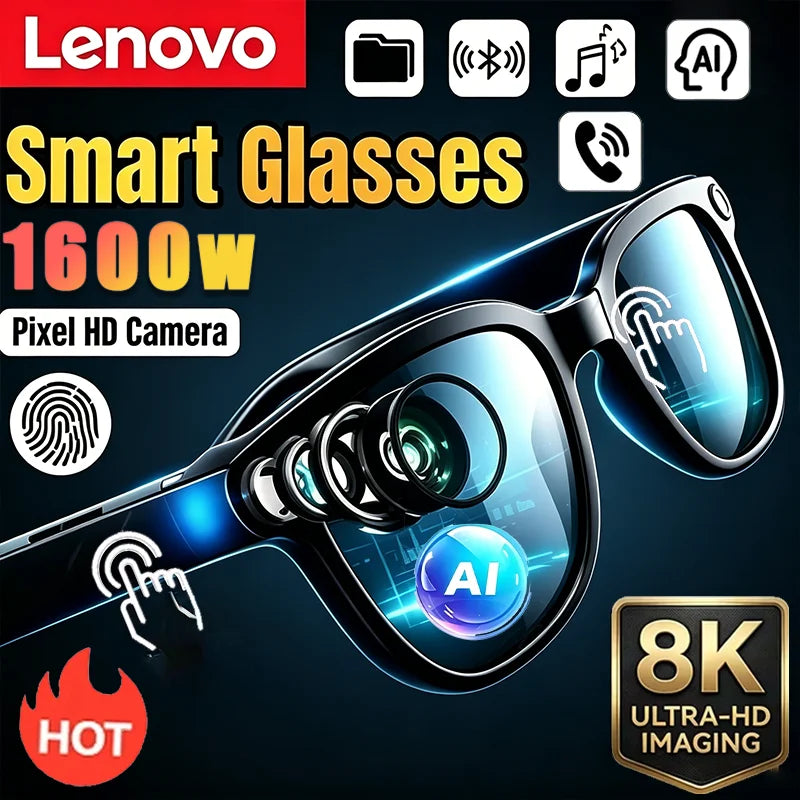 Lunettes IA Lenovo 8K Bluetooth 5.4 Traducteur Tactile – CLEVI Paris