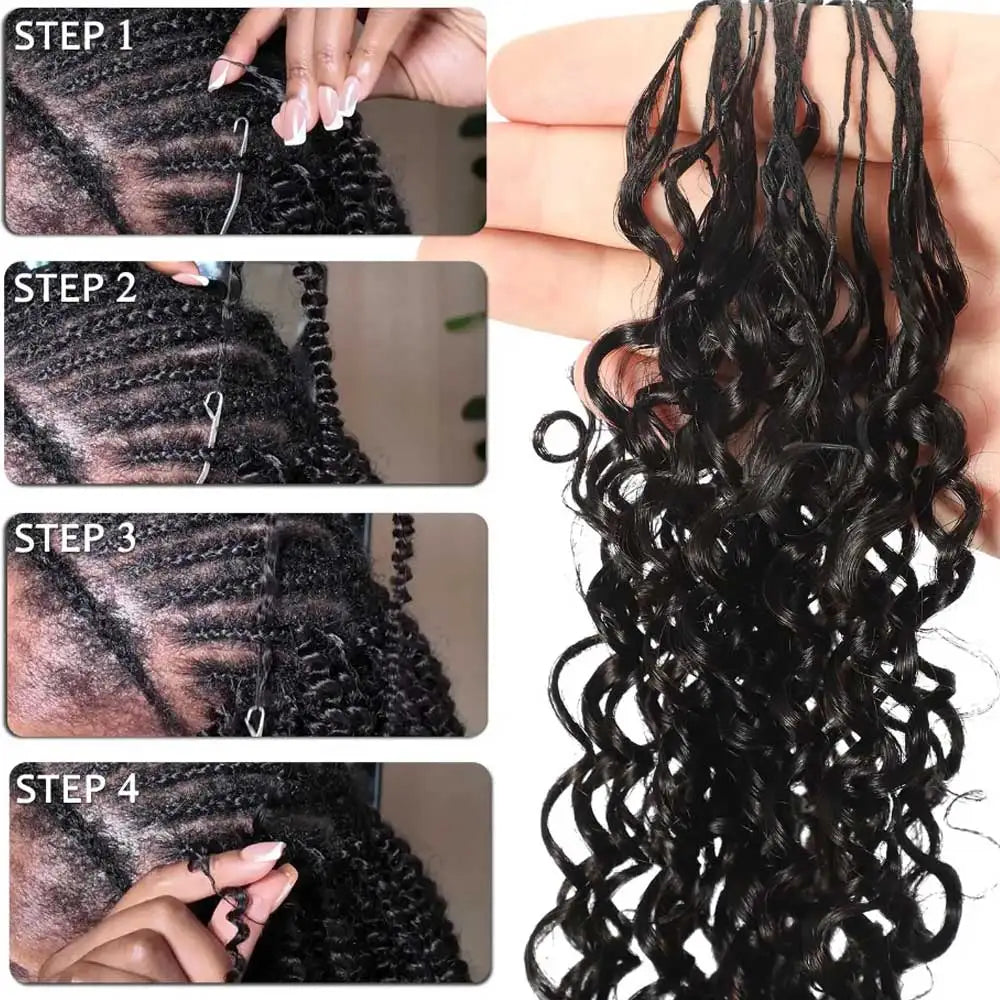 Extensions Crochet Water Wave Cheveux Humains Brésiliens Remy Hair Boho Braids Miracle Knots 10-24 Pouces – CLEVI Paris
