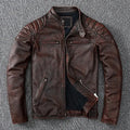 Blouson homme en cuir de vache, col montant – CLEVI Paris