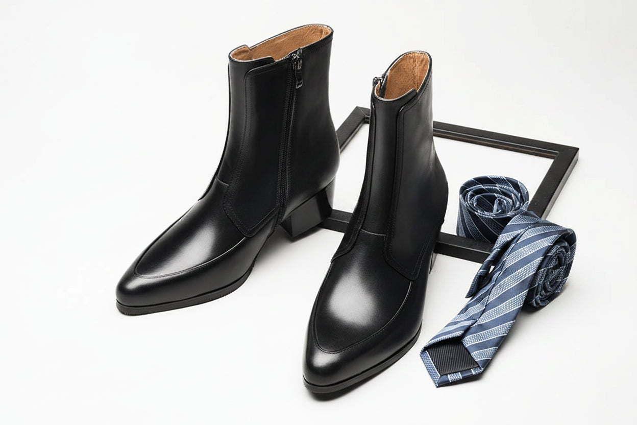 Chelsea Boots Cuir Véritable Homme | Talon Pointu Fait Main – CLEVI Paris