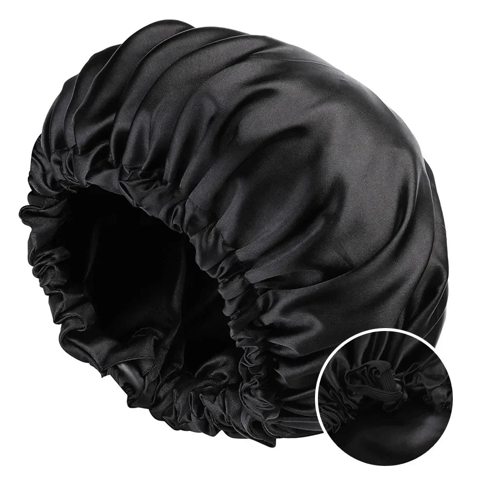 Bonnet de Nuit Double Couche Satin Réversible — CLEVI Paris