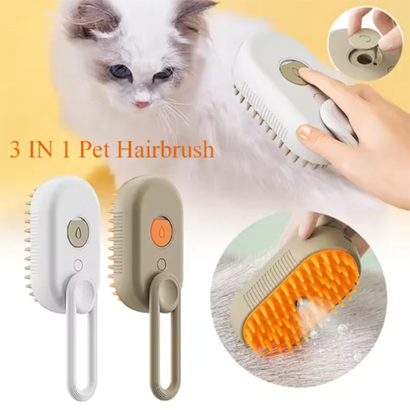 Brosse Toilettage Chat Spray Vapeur Intégré Pliable 1 Bouton — CLEVI Paris
