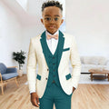Costume 3 Pièces Garçon | Veste + Gilet + Pantalon | Mariage Cérémonie 2-16 Ans