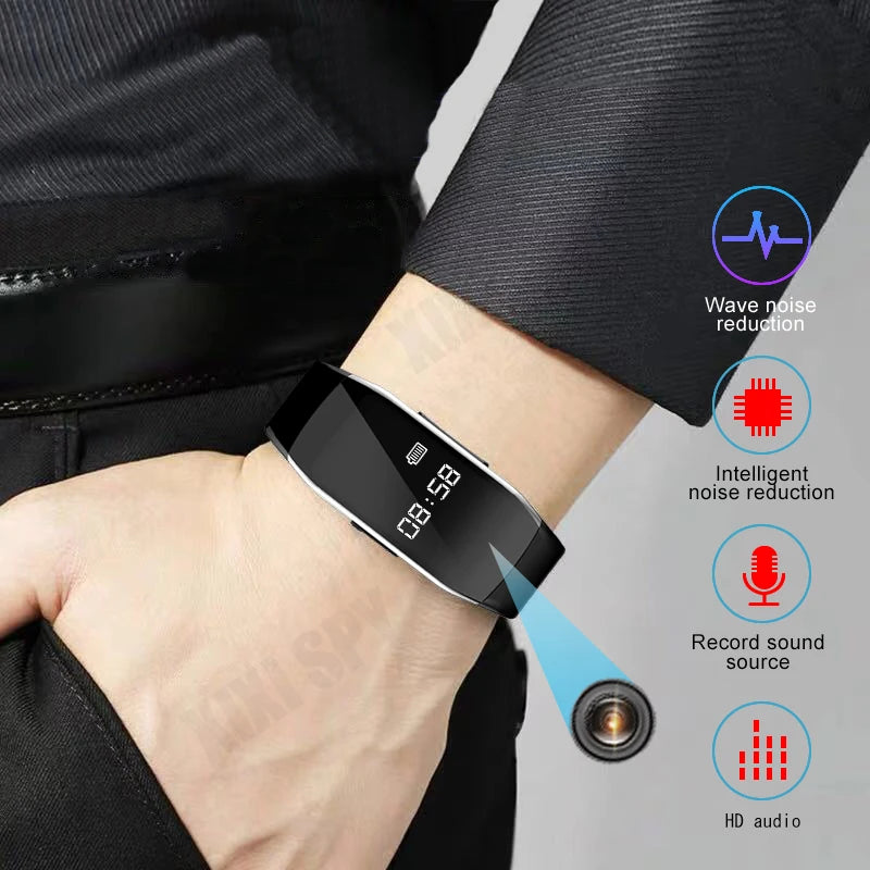 Montre Caméra Espion D5 1080P – Dictaphone Discret, Caméra HD, Bracelet Enregistreur Audio & Vidéo, Mémoire 4 à 256 Go