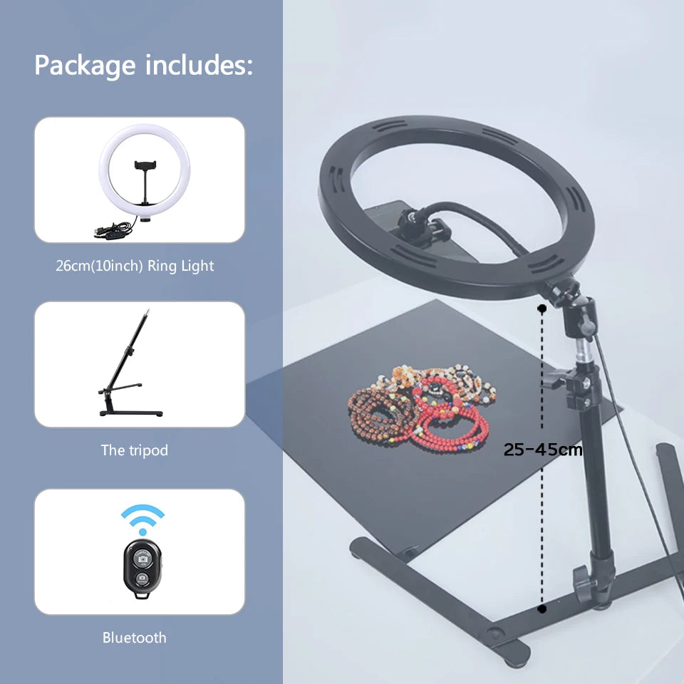 Anneau LED BTFOOR 26 cm avec support téléphone – CLEVI Paris
