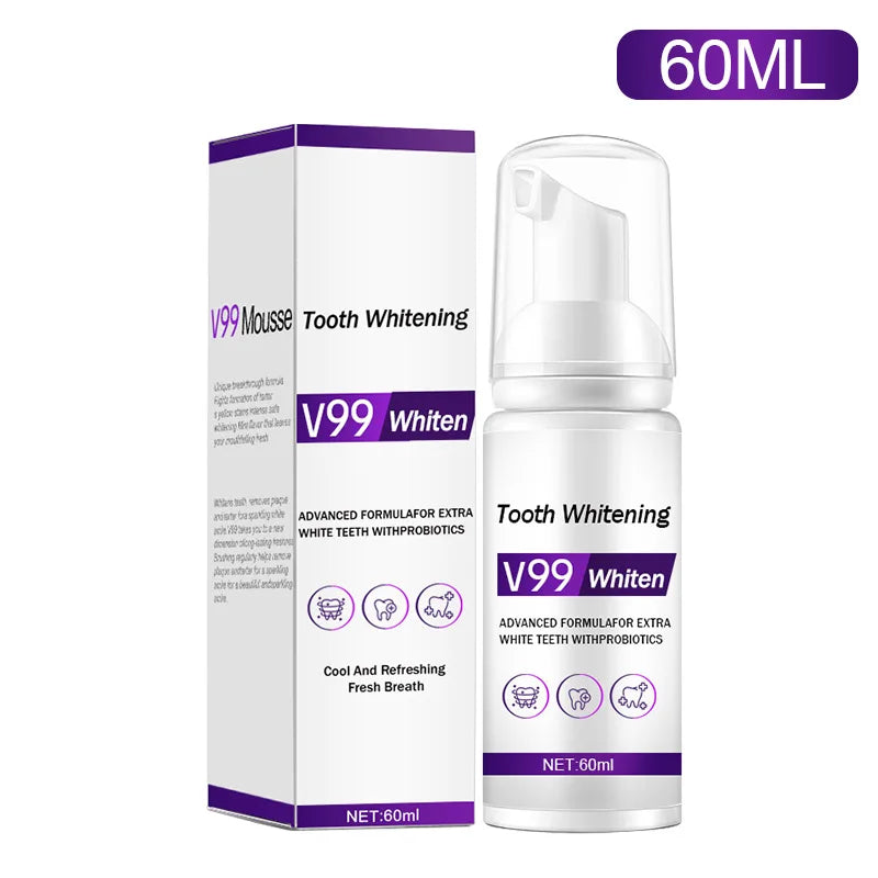 Dentifrice Mousse Blanchissant V99 | Blanchiment Naturel & Anti-Taches | Soin Gencives – CLEVI Paris