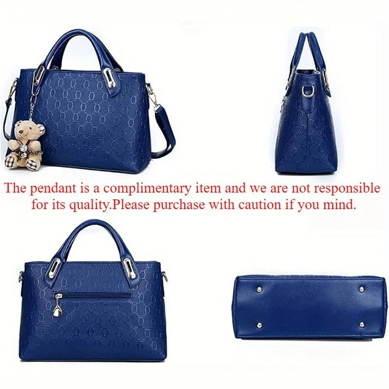 Coffret 4 Sacs Femme PU Gaufré Tote + Croisé + Portefeuille – CLEVI Paris
