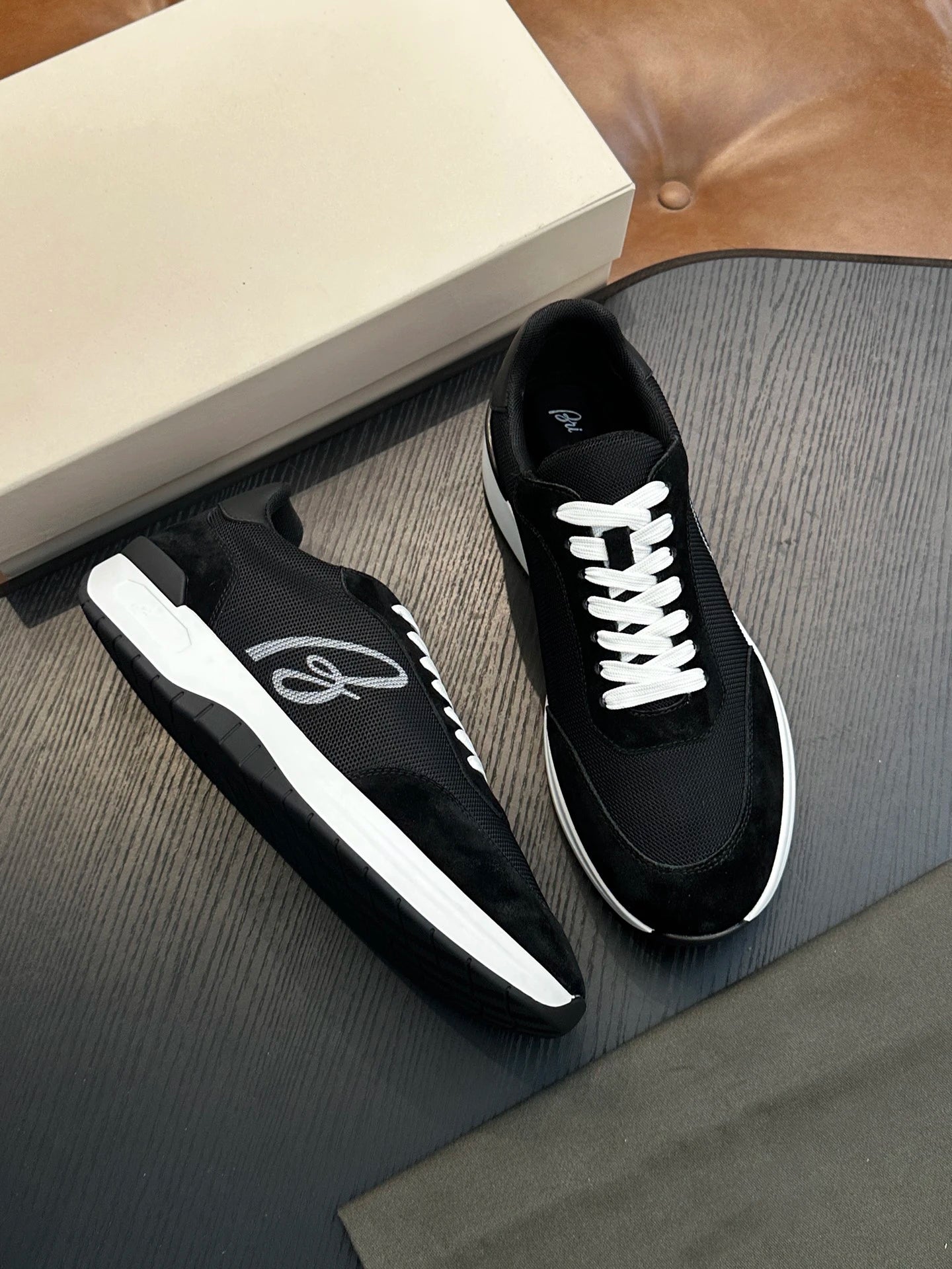Sneakers Homme Cuir Vachette Véritable Respirant Semelle Caoutchouc Grande Taille EU 38-46 – CLEVI Paris